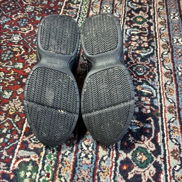 Skechers Keystone Black Leather Steel Toe Work Shoes Slip Resistant Men 9.5 - Picture 4 of 9